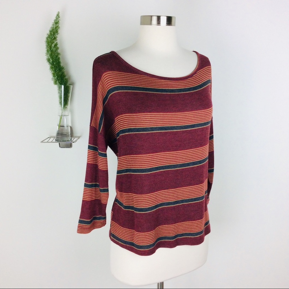 Paper Crane Pretty Oversized Striped Crop Top  (M)
